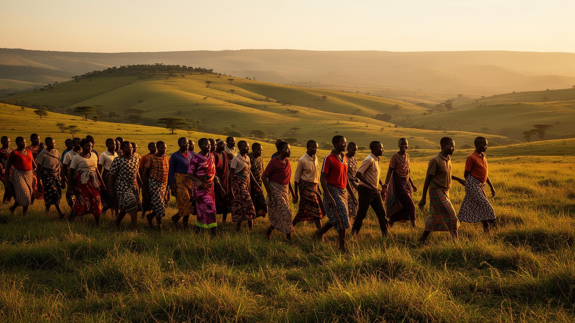 A Kenyan community gathering in celebration of cultural heritage