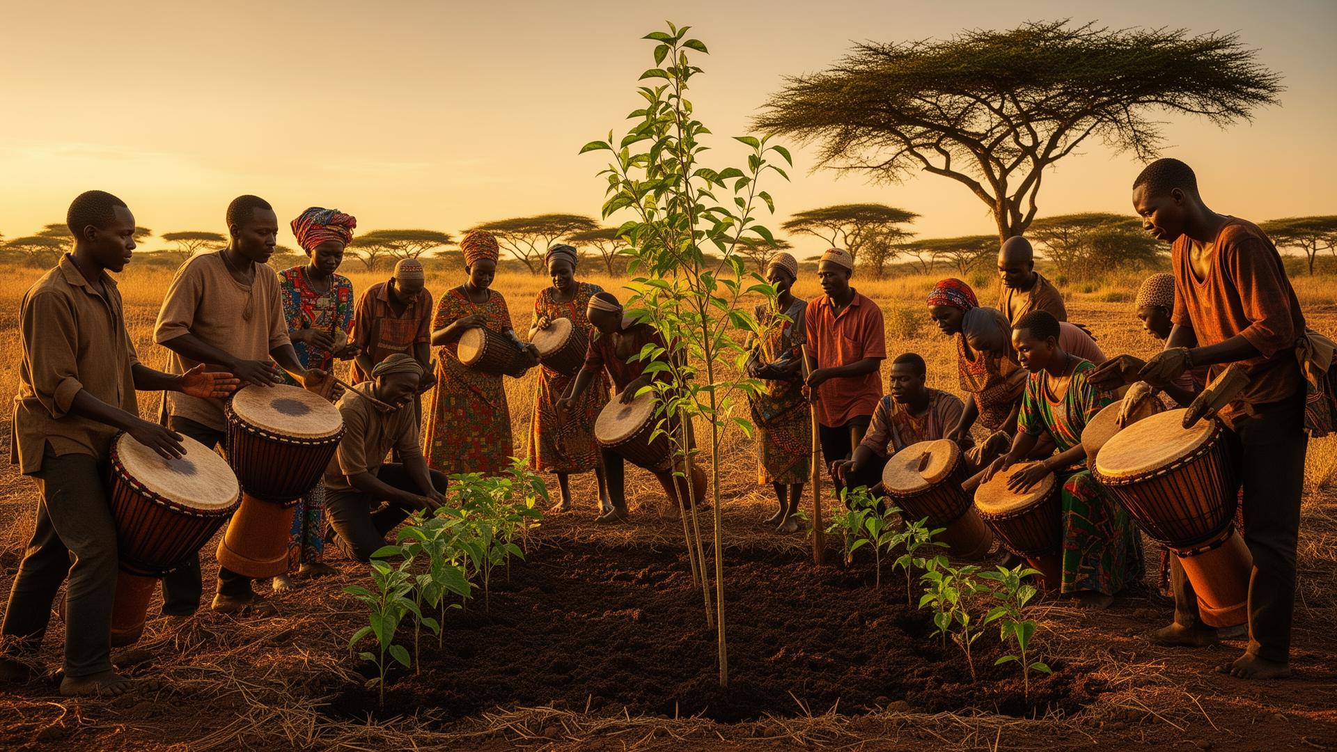 Community members engaged in cultural and ecological activities